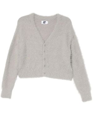 Izzue Furry Cardigan - White