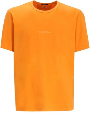 C.P. Company Logo-Print Cotton T-Shirt - Orange