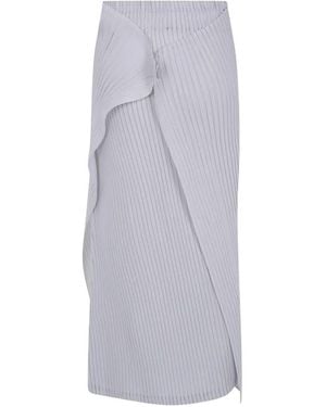 Issey Miyake Pleated Maxi Skirt - Gray