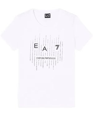 EA7 Rhinestone-Embellished Logo-Print T-Shirt - White