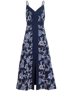 Tanya Taylor Madden Floral-Print Midi Dress - Blue