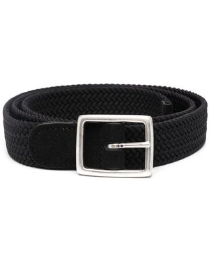 Dell'Oglio Mastic Elasticated Suede Belt - Black