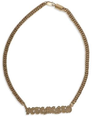 Vetements Gothic-Logo Necklace - Metallic