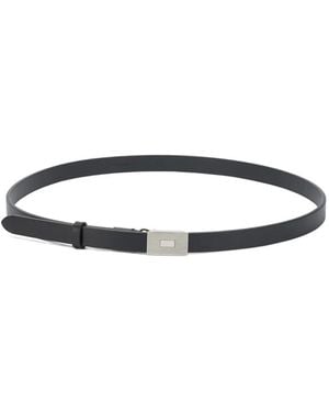 AURALEE Slide-Buckle Leather Belt - White