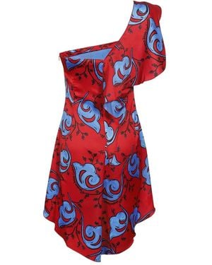 Versace Jeans Couture Floral-Print Mini Dress - Red