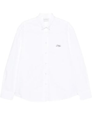 Drole de Monsieur Logo-Embroidered Boxy Shirt - White
