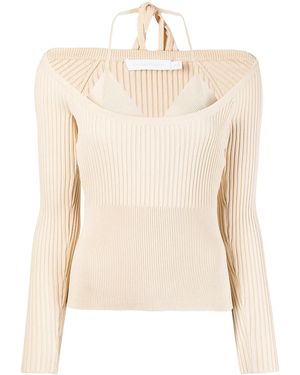 Jonathan Simkhai Jayline Compact Scoop-Neck Jumper - Natural