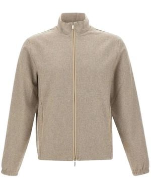 Devore High-Neck Zip-Up Jacket - Natural