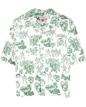 Charles Jeffrey Graphic-Print Short-Sleeved Shirt - Green