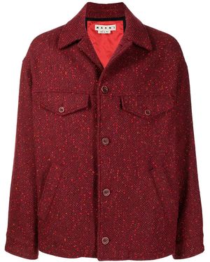 Marni Herringbone-Effect Jacket - Red