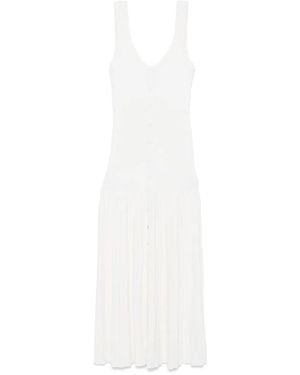 Sandro Gestricktes Midikleid - Weiß