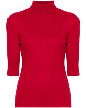 Yohji Yamamoto Roll-Neck Top - Red