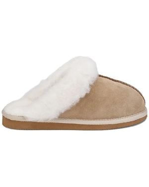 Shepherd Fur-Trim Slippers - White