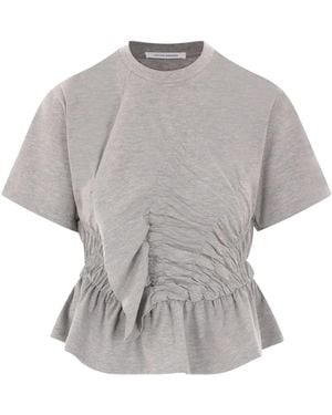 Cecilie Bahnsen T-Shirt Con Ruches - Grigio