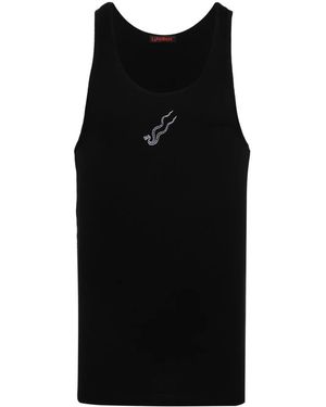 LỰU ĐẠN Embroidered-Motif Top - Black