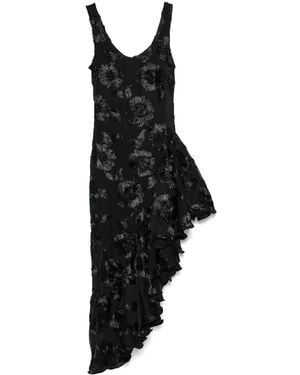 ROTATE BIRGER CHRISTENSEN フローラル ラッフルドレス - ブラック