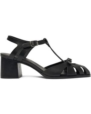 SCAROSSO 55Mm Giulia Block-Heel Strappy Sandals - Black