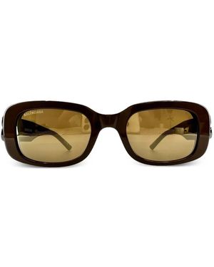 Balenciaga Sonnenbrille mit eckigem Gestell - Braun
