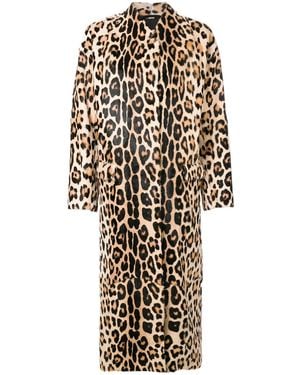 Liska Leopard Print Coat - White