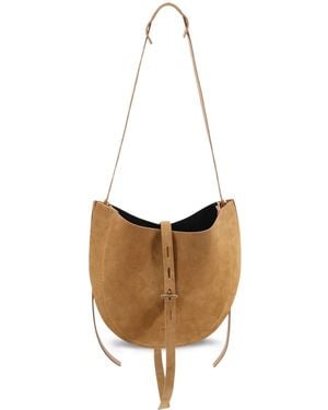 MINOBOSSI Small Lizzie Suede Shoulder Bag - White