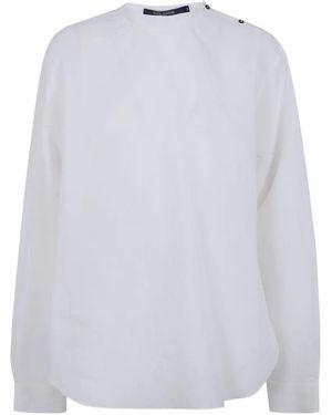 Sofie D'Hoore Barel Button-Shoulder Long-Sleeve Shirt - White