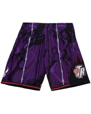 Mitchell & Ness "Nba Toronto Raptors 1998" Team Marble Swingman Shorts - Purple