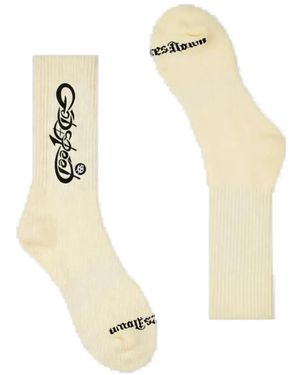 Godspeed Logo-Intarsia Socks - White