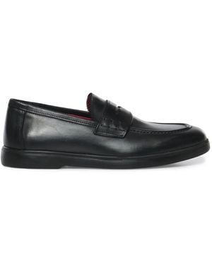 Giuliano Galiano Mocassins Madrid En Cuir À Entaille Penny - Black