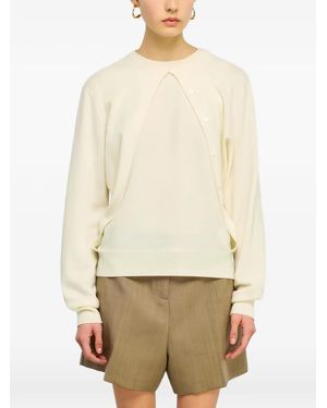 Semicouture Yasmina Asymmetric Button-Fastening Jumper - Natural