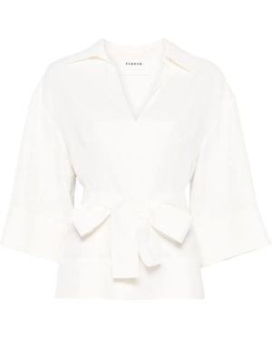 P.A.R.O.S.H. Linen Blend Raisa Shirt - Weiß