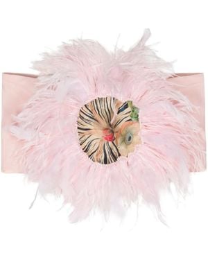Cynthia Rowley フェザートリム トップ - ピンク