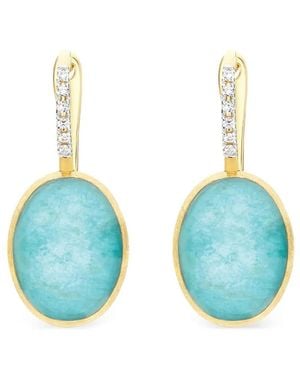 Nanis Orecchini Ciliegine Con Diamanti E Amazzonite - Blu