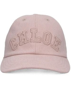 Chloé Logo-Embroidered Baseball Cap - Pink
