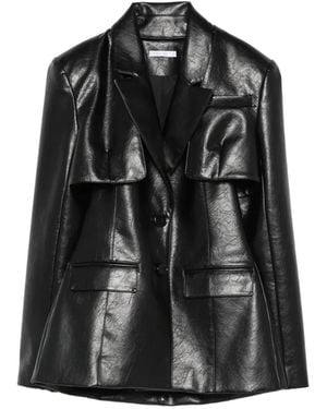 Patrizia Pepe Cut-Out Coated Blazer - Black