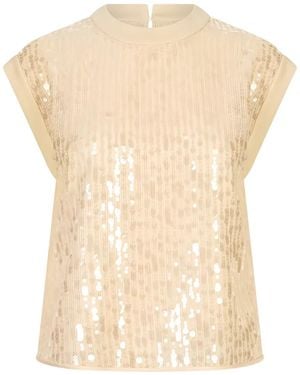 Peserico Sequin-Embellished Sleeveless Top - White