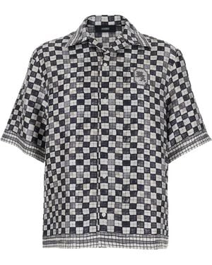 Amiri Checked Short-Sleeve Shirt - Grey
