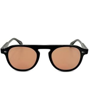 Garrett Leight Runde Harding Sonnenbrille - Schwarz