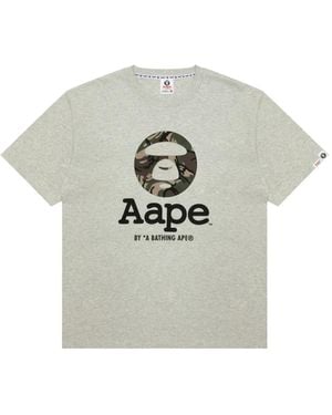 Aape By A Bathing Ape Camouflage-Logo T-Shirt - Grey