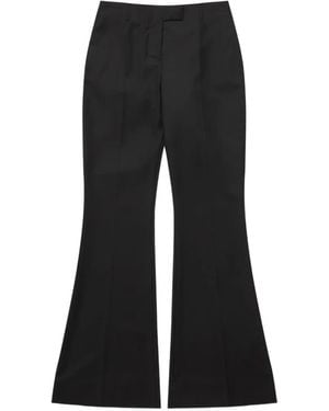 MATIERES FECALES Flared Wool Trousers - Black
