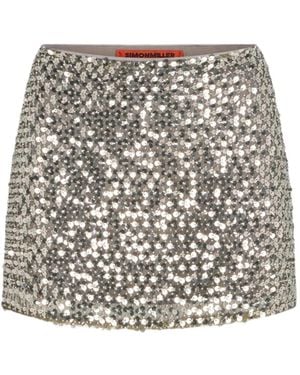 Simon Miller Dizzy Sequin-Embellishment Mini Skirt - Grey
