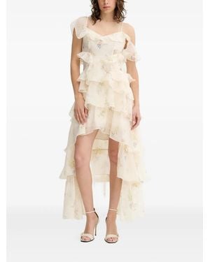 AllSaints Floral-Print Ruffled Dress - Natural