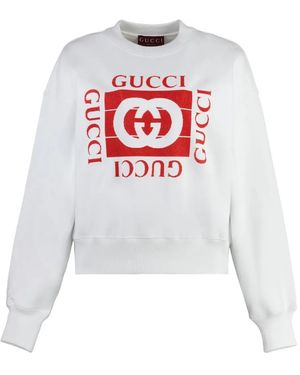 Gucci Flocked-Logo Sweatshirt - White