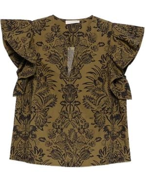Ulla Johnson Blouse Volantée À Fleurs - Green
