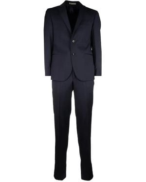 Corneliani Abrigo Con Botones Y Solapa De Muesca - Azul
