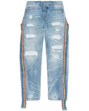DSquared² Loose Fit Twist Jeans - Blue