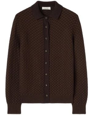 RETORI Jacquard-Knit Button-Down Cardigan - Brown