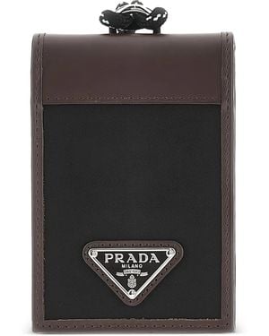 Prada Kartenetui mit Logo-Schild - Schwarz