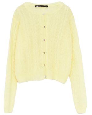 Bimba Y Lola Kastiger Hellgelber Cardigan Aus Mohär