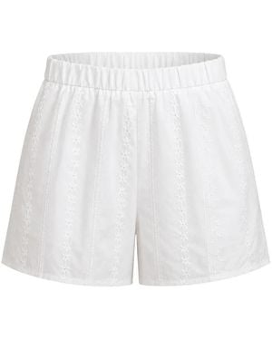 forte_forte Les Fleurs Embroidered Shorts - White