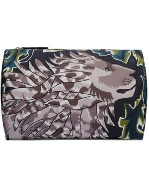 Inoui Edition Leaf Animal-Print Clutch Bag - Gray